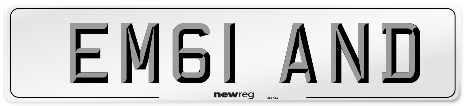 EM61 AND Number Plate from New Reg